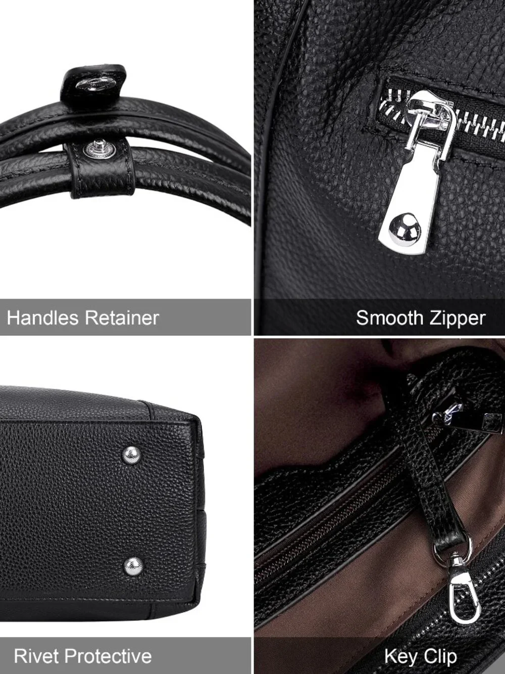 Genuine Leather Hobo Bag Large Shoulder Bag Detachable Strap